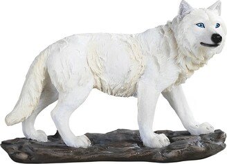 8W Snow Wolf Figurine Home Decor Perfect Gift for House Warming, Holidays and Birthdays