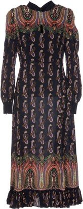 Pattern-Printed Long-Sleeved Dress