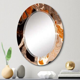 Designart 'Orange Grey And Black Marble Landscape I' Printed Modern Wall Mirror