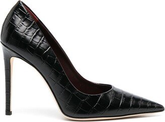 110mm Crocodile-Effect Leather Pumps