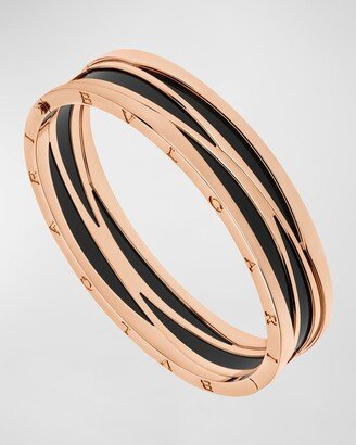 B.Zero1 Rose Gold Bracelet with Matte Black Ceramic, Size M