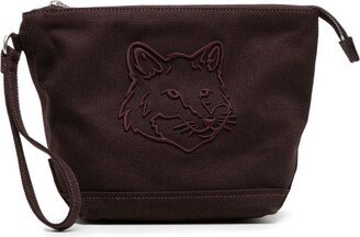 Bold Fox Head canvas clutch