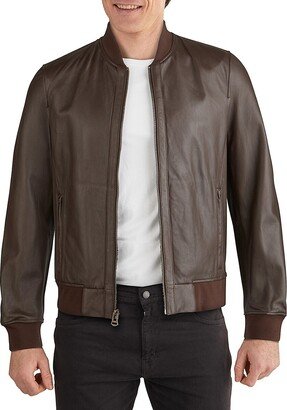 Varsity Bonded Leather Zip Jacket