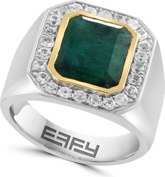 Sterling Silver Emerald & White Sapphire Ring