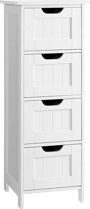 EPOWP Bathroom Floor Cabinet Hallway Organizer Cabinet Small Wooden Side Cabinet with 4 Drawers