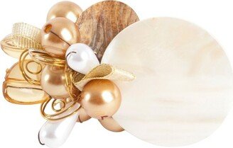 Saro Lifestyle Faux Pearl Napkin Ring, Ivory (Set of 4)