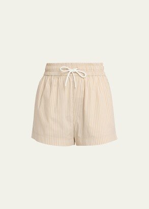 Striped Drawstring Lounge Shorts-AB