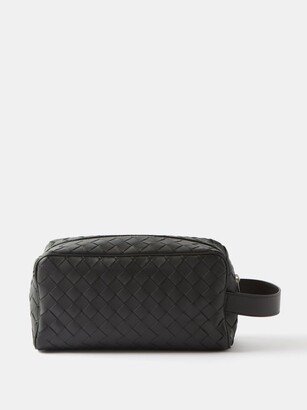 Intrecciato-leather Wash Bag