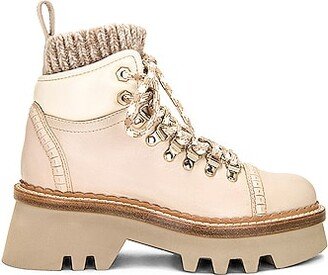 Owena Lace Up Boot in Cream