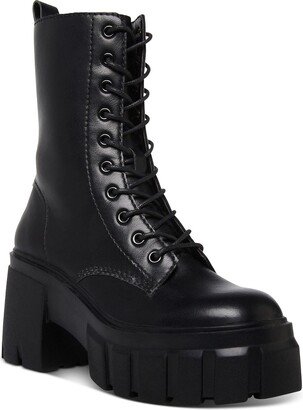 Guster Womens Zipper Chunky Combat & Lace-up Boots