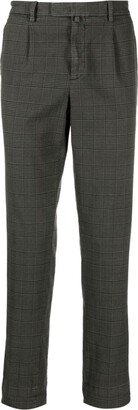 Check-Pattern Tapered Trousers