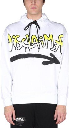 Disclaimer Logo Printed Drawstring Hoodie