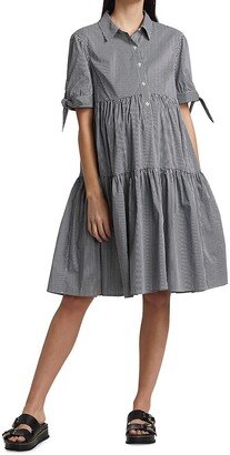 Emilia George Babette Gingham-Print A-Line Maternity Midi-Dress