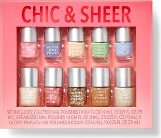 Mini Nail Polish Gift Set - Chic & Sheer - 10ct