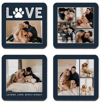 Coasters: Love Pawprint Coaster, Black