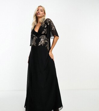 Hope & Ivy Maternity embellished maxi dress in black