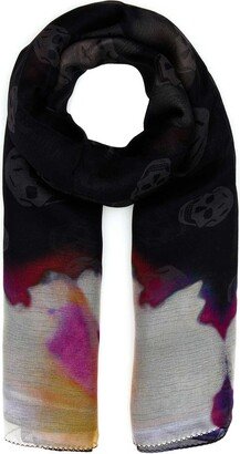 Solarised Garnet Graphic Printed Scarf