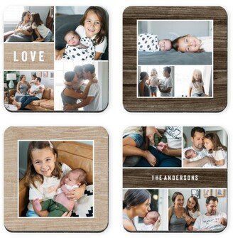 Coasters: Textured Love Borders Coaster, Brown