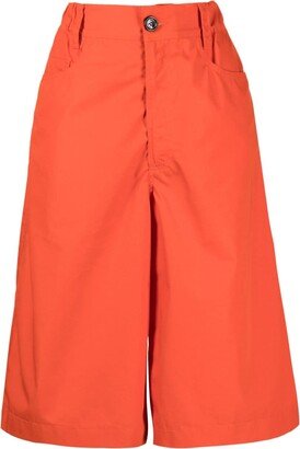 Wide-Leg Cotton Bermuda Shorts