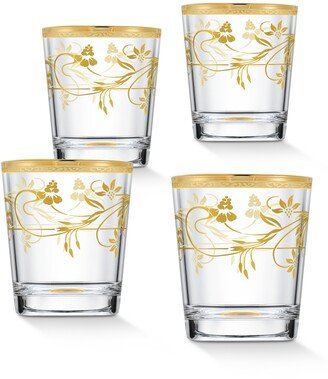 4 Piece Rosalia Flower Double Old Fashion Set