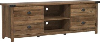 70 Prestwick Gaming Ready Wood TV Stand with 2 Doors and Shelves for TVs up to 78 Knotty Oak Top