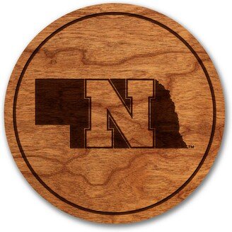 University Of Nebraska Huskers Coaster - Crafted From Cherry Or Maple Wood