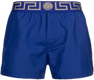 Greca-waistband swim shorts