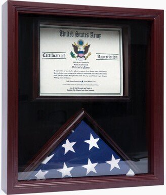 Decomil - Flag Display Case With Certificate & Document Holder Big Frame