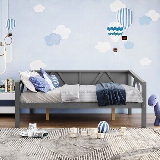 TOSWIN Modern Full Size Daybed with Wood Slat Support & Additional Storage Space