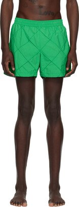 Green Paneled Swim Shorts-AA