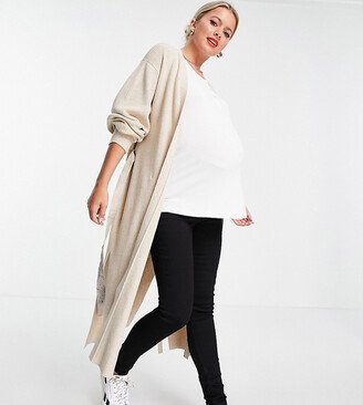 ASOS DESIGN Maternity skinny jeans in clean black with over the bump waistband