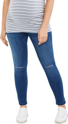 Over the Bump Ankle Length Stretch Maternity Denim Jeggings