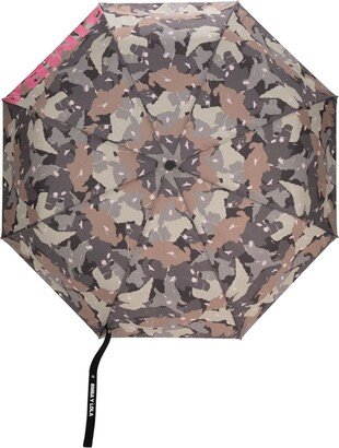 Bimba y Lola Logo-Print Camouflage Umbrella