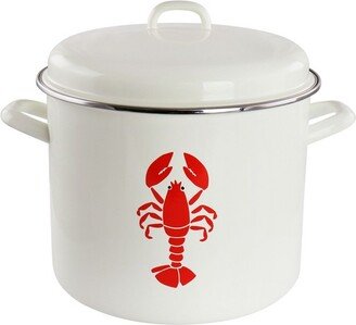 Enamel on Steel 16 Quart Lobster Pot in Cream