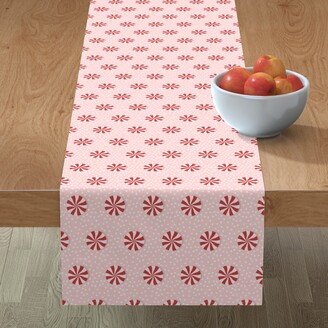 Table Runners: Winter Peppermint Candy On Pink Table Runner, 90X16, Pink