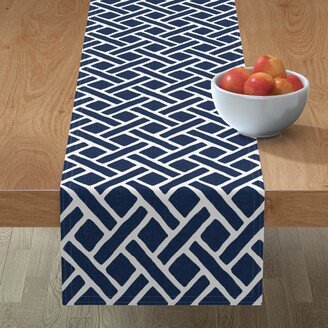 Table Runners: Savannah Trellis Table Runner, 90X16, Blue