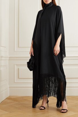 Net Sustain Mrs. Ross Fringed Crepe Kaftan - Black