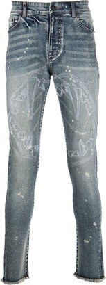 Fang Lips-Print Skinny Jeans-AA