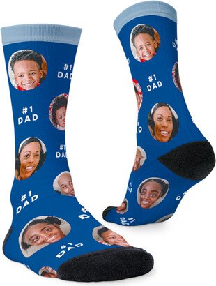 Socks: Floating Faces And Text Custom Socks, Blue