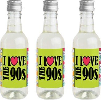 Big Dot Of Happiness 90's Throwback - Mini Wine Bottle Label Stickers - 1990's Party Favor Gift 16 Ct