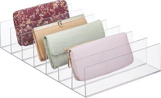 mDesign Plastic Divided Clutch Purse Organizer for Closets, 7 Sections