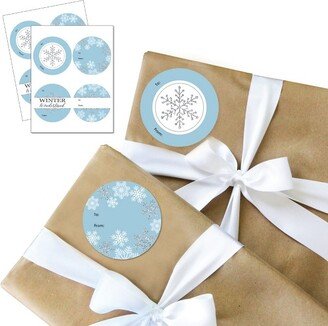 Big Dot of Happiness Winter Wonderland - Round Snowflake Holiday Party and Winter Wedding To and From Gift Tags - Large Stickers - Set of 8