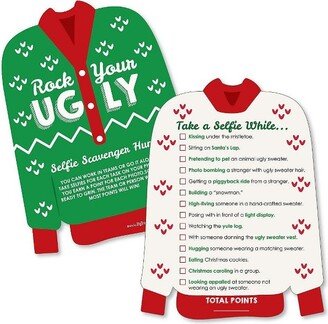 Big Dot of Happiness Ugly Sweater - Selfie Scavenger Hunt - Holiday and Christmas Party Game - Set of 12