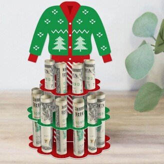 Big Dot of Happiness Ugly Sweater - DIY Holiday and Christmas Party Money Holder Gift - Cash Cake