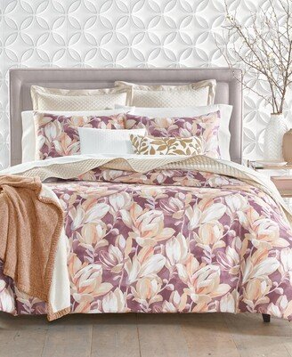 Damask Designs Magnolia Cotton 2-Pc. Duvet Cover Set, Twin, Created for Macy's