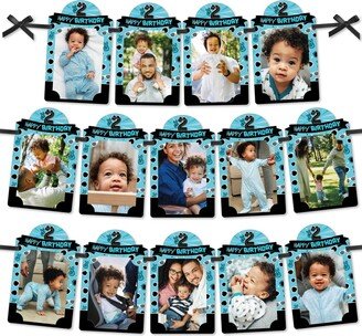 Big Dot Of Happiness Two Cool - Boy - Diy Blue 2nd Birthday Party - Picture Display - Photo Banner