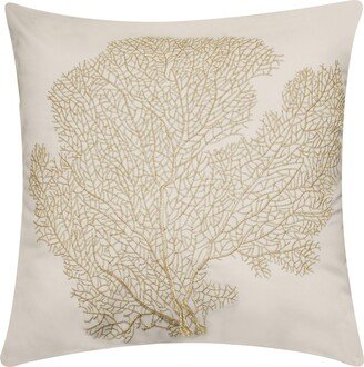 Take it Outside® Embroidered Printed Coral Outdoor Decorative Throw Pillow