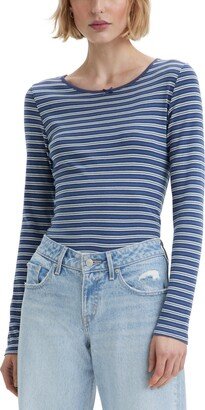 Women's Arden Cotton Scoop-Neck Long-Sleeve Top