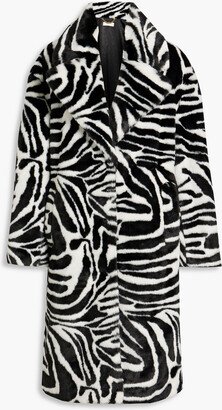 Zebra-print faux fur coat-AA