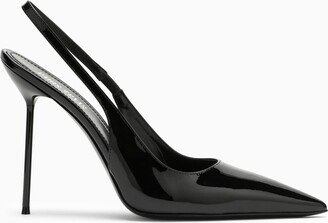 Black leather slingback